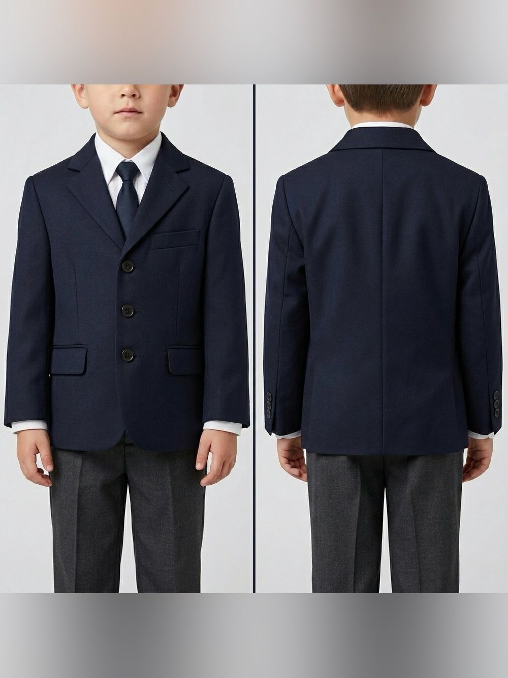 Kids World Of USA Boys Toddler Single Breasted Dark Navy Blazer Jacket Size 4 To